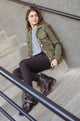 Chaqueta verde cazadora taches DW200